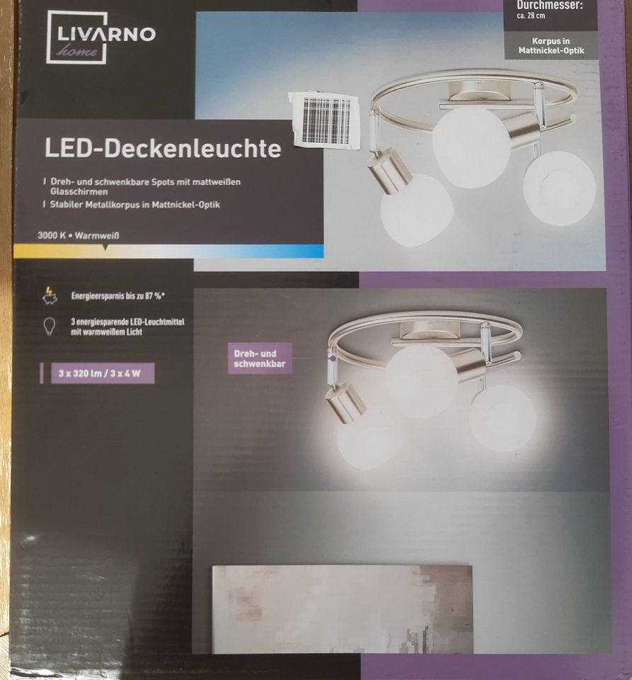 kaufen LED Sachsen Deckenleuchte, | LIVARNO eBay warmweiß,mattnickel | - gebraucht jetzt home Bad in ist Kleinanzeigen Gottleuba-Berggießhübel Kleinanzeigen Lampen