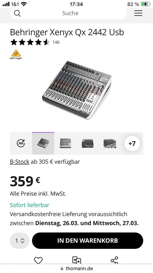 Behringer Xenyx Qx 2442 Usb Mischpult in Mengen