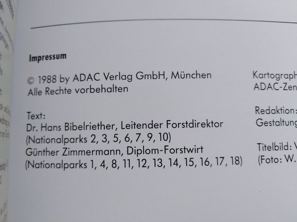 Die schönsten Nationalparks in Europa - ADAC Freizeit Atlas 1988 in Trogen