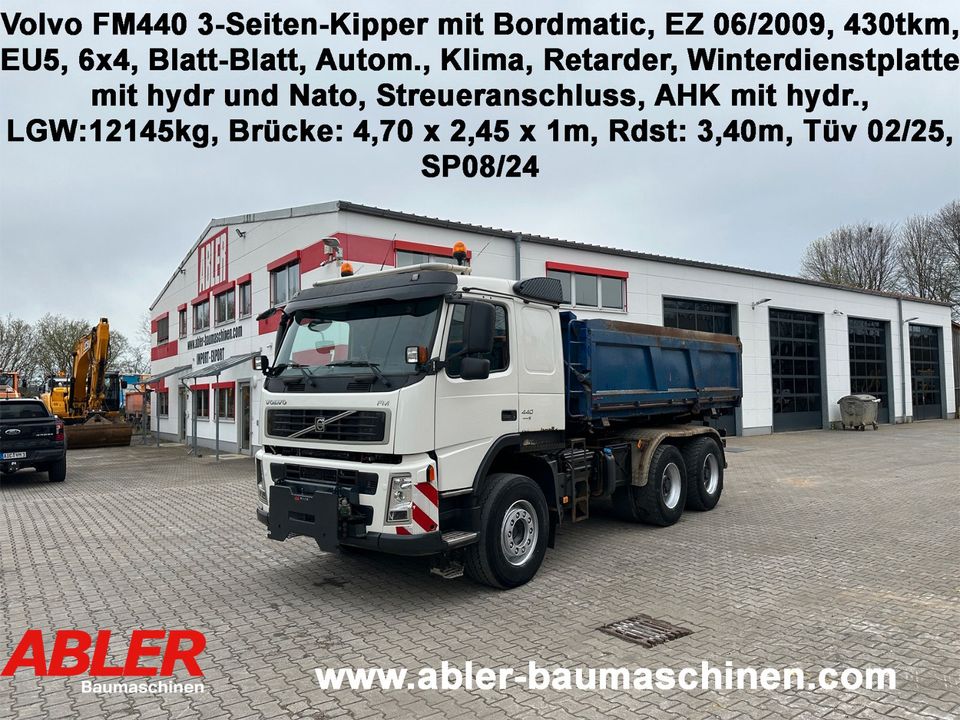 Volvo FM440 3-Seiten-Kipper Bordmatic Winterdienst 6x4 Klima in Aichach