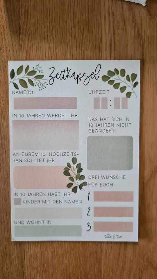 Hochzeit Zeitkapsel Karten in Kallstadt