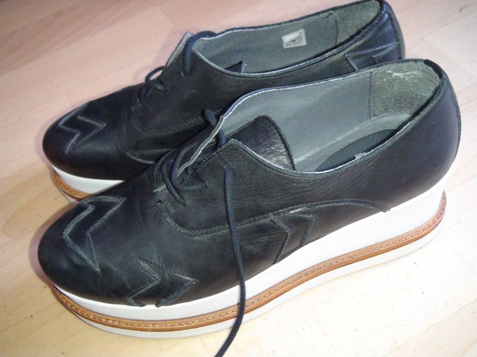 12 Made in Italy Damen Schuhe Schnürschuhe Gr 38 echt Leder in Schwerin