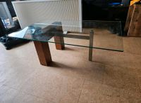 Designer Couchtisch 70x110 Holz, Glas, Edelstahl Hessen - Hünstetten Vorschau