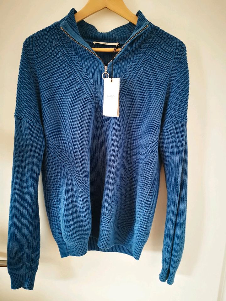 Lanius Troyer Mineral Blue GOTS Strickpulli  34 leicht Oversized in Hamburg