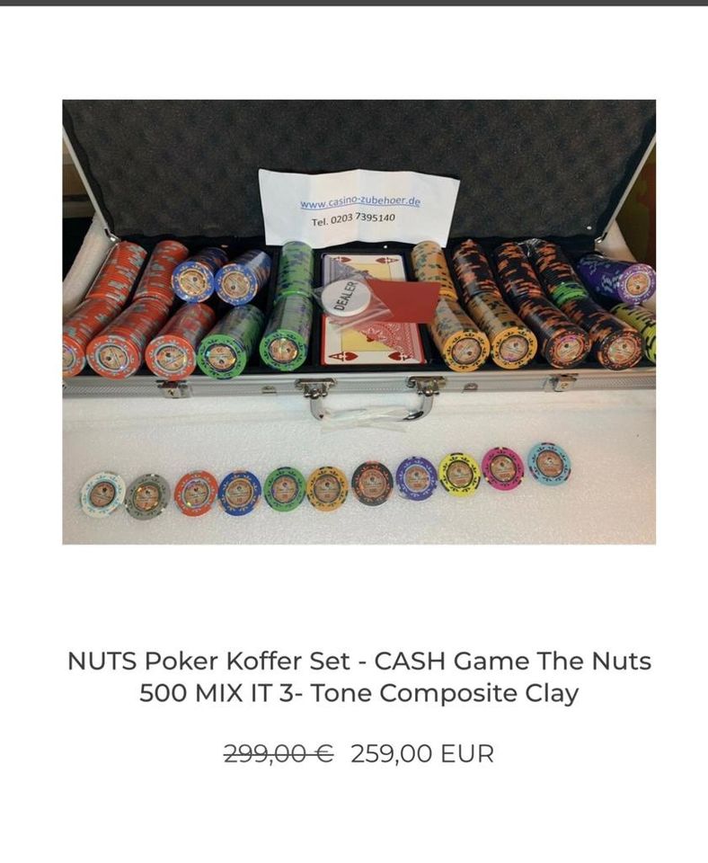Pokerkoffer Pokerset Poker Chips Plastik Karten kaufen in Duisburg