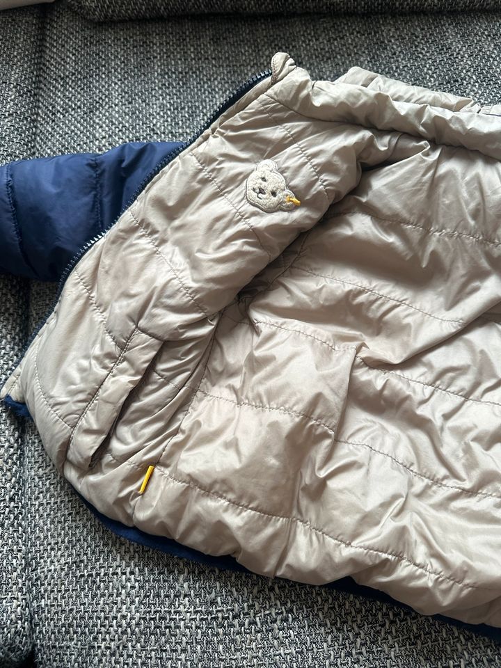 Steiff Winterjacke Daunenjacke dunkelblau beige Gr. 86 in Leipzig