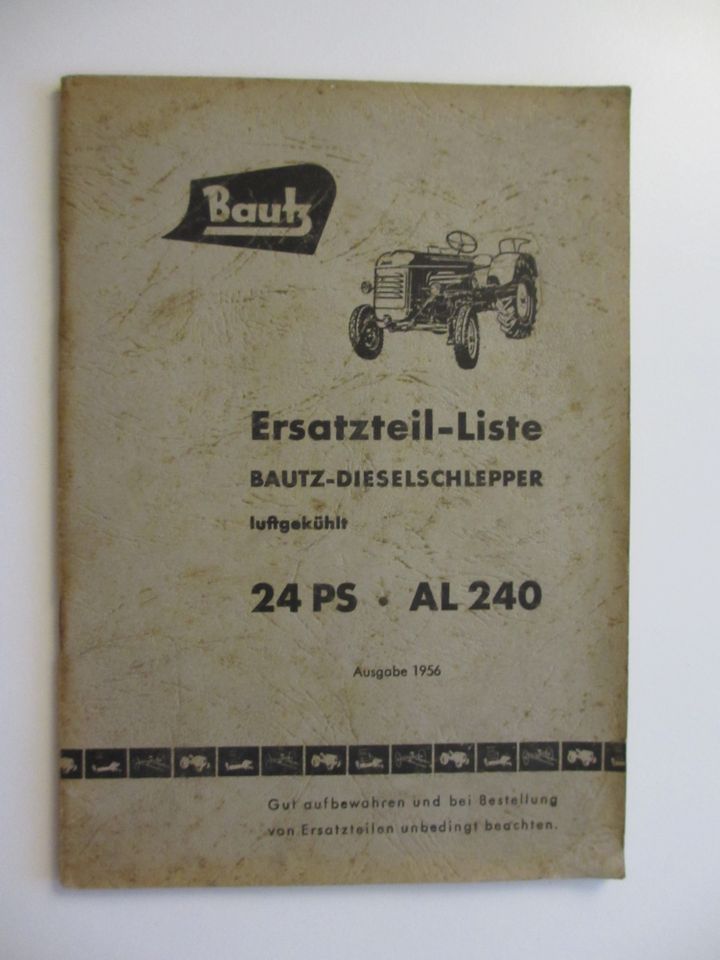 Bautz Original Ersatzteil-Liste Ausgabe 1956 in Gau-Odernheim