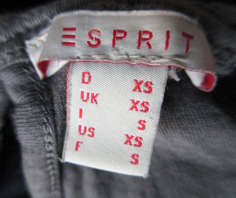 ESPRIT Schönes Kurzarm-Shirt mit Bündchen, grau-braun, XS in Bremen