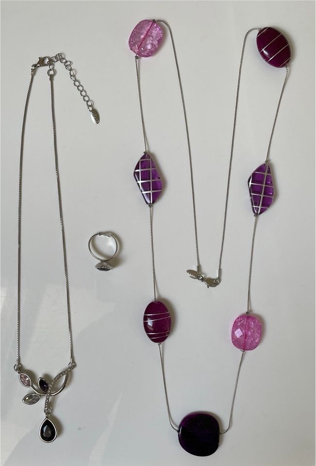 LBVYR Halskette und Ring Set Halsketten lila rosa in Lünen