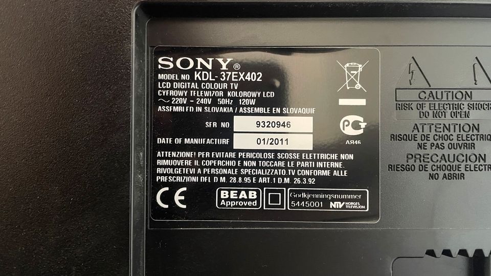 TV Sony Bravia KDL-37EX402 in Birkenau