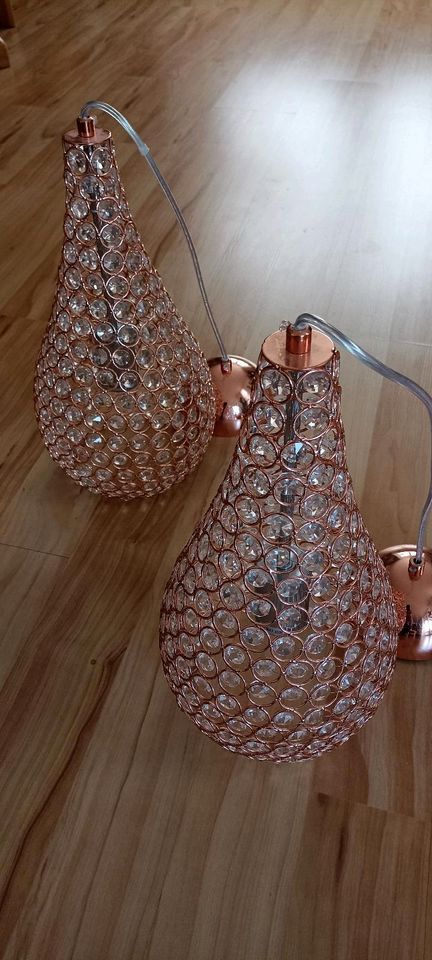 Lampe rosegold 2 Stück Hängelampe Diamant in Loffenau