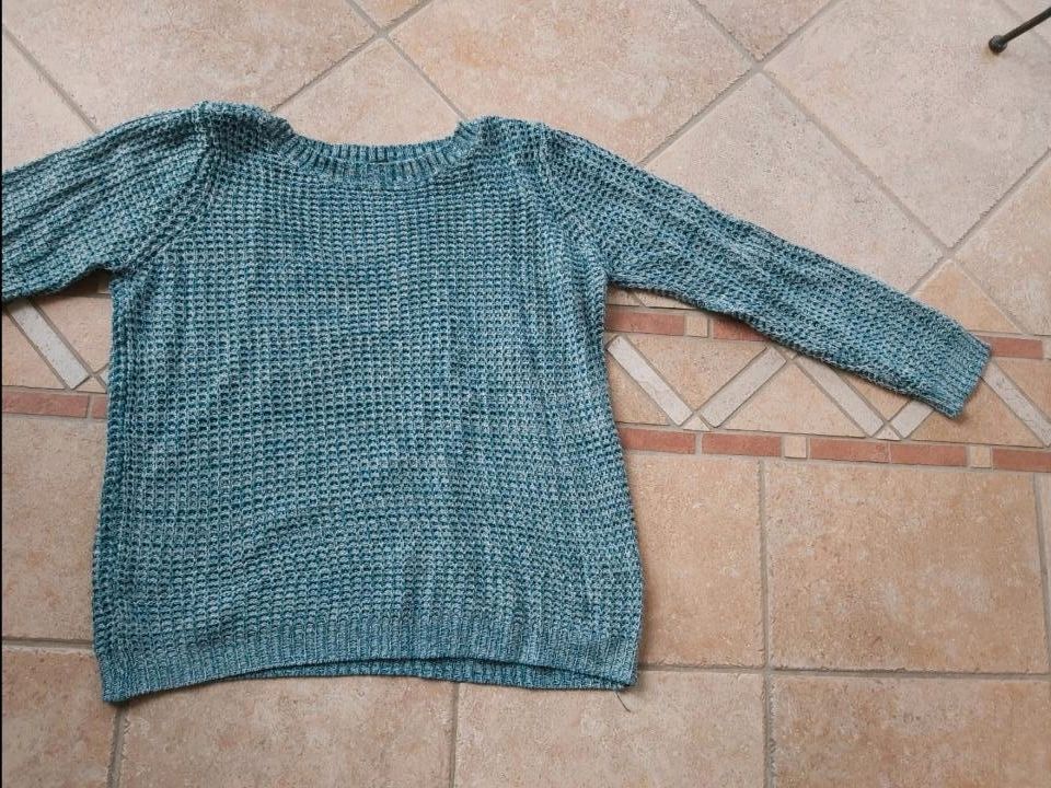 Türkiser Petrol farbener Strickpullover von Takko, Größe L/XL, se in Pfullendorf