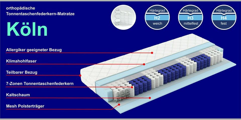 Taschenfederkern-Matratze 100x200cm in Hagen