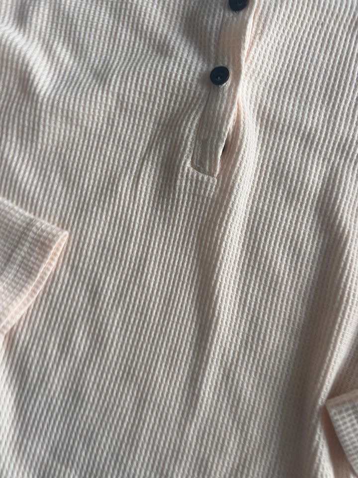 NEU Gr. S Shirt Damen Waffelstruktur Apricot Rose Knöpfe in Troisdorf