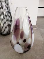 Vase Blumenvase Deko Glas mit Kreisen in weiß und Brombeere 33 cm Niedersachsen - Heemsen Vorschau