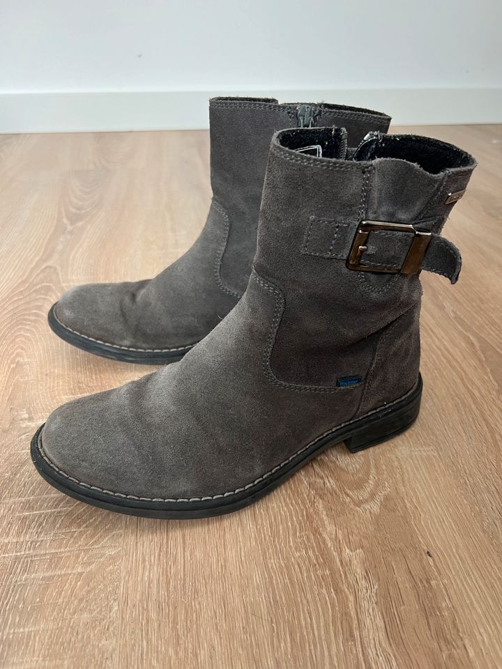 Richter Mädchenschuhe Mary Boots Bikerboots Stiefelette grau in Mönchengladbach