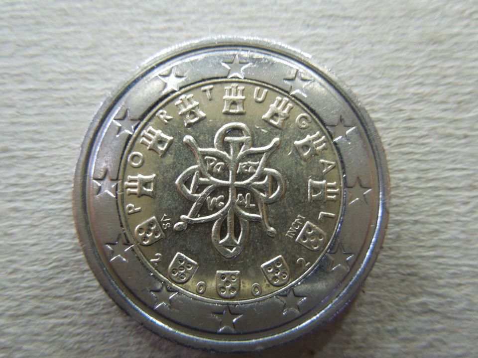 2 Euro Münze Portugal 2002 mit Fehlern in Wallerfangen