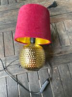 Tischlampe klein, Gold & Lampenschirm rot samt Bayern - Schongau Vorschau