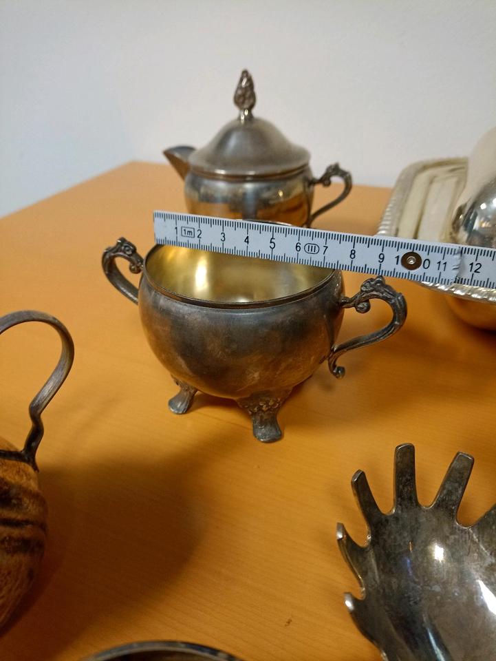 Konvolut versilberte (Silber?) Küchenutensilien - alt Handarbeit in München