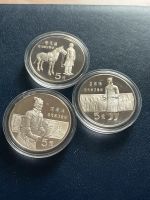 3 x 5 Yuan China 1984 Silber Sachsen - Zschopau Vorschau