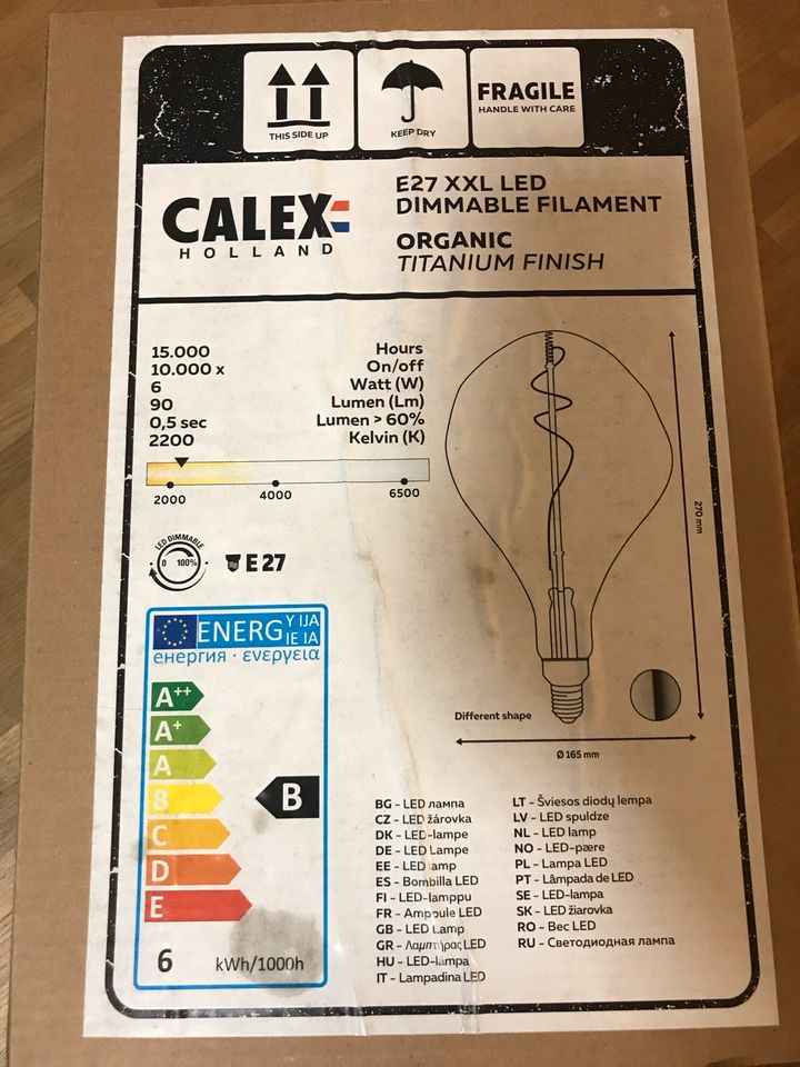 Calex E 27 XXL titanium LED Glühbirne in Neu Wulmstorf