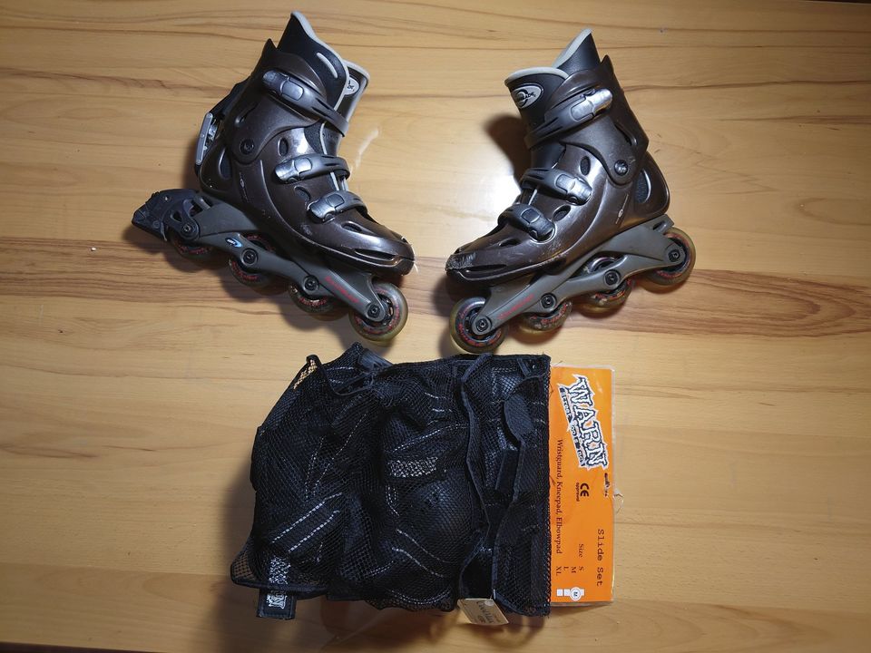 Rollerblade Inlineskates Gr. 42 mit Schoner-Set in Löwenstein