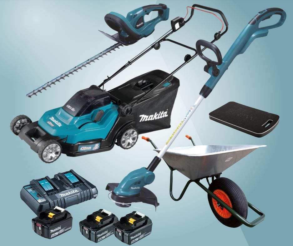 MAKITA Akku-Gartenset 18V DLM432,DUR181,DUH523, 3 Akkus,LG,Karre in Rosdorf