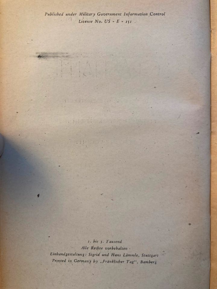 Walt Whitman, Grashalme, Dipax Verlag 1947 in Oberursel (Taunus)