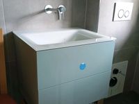 Waschtisch mit Waschbecken, 43x50x36 (BHT),Designbäder, aquamarin Bayern - Vaterstetten Vorschau