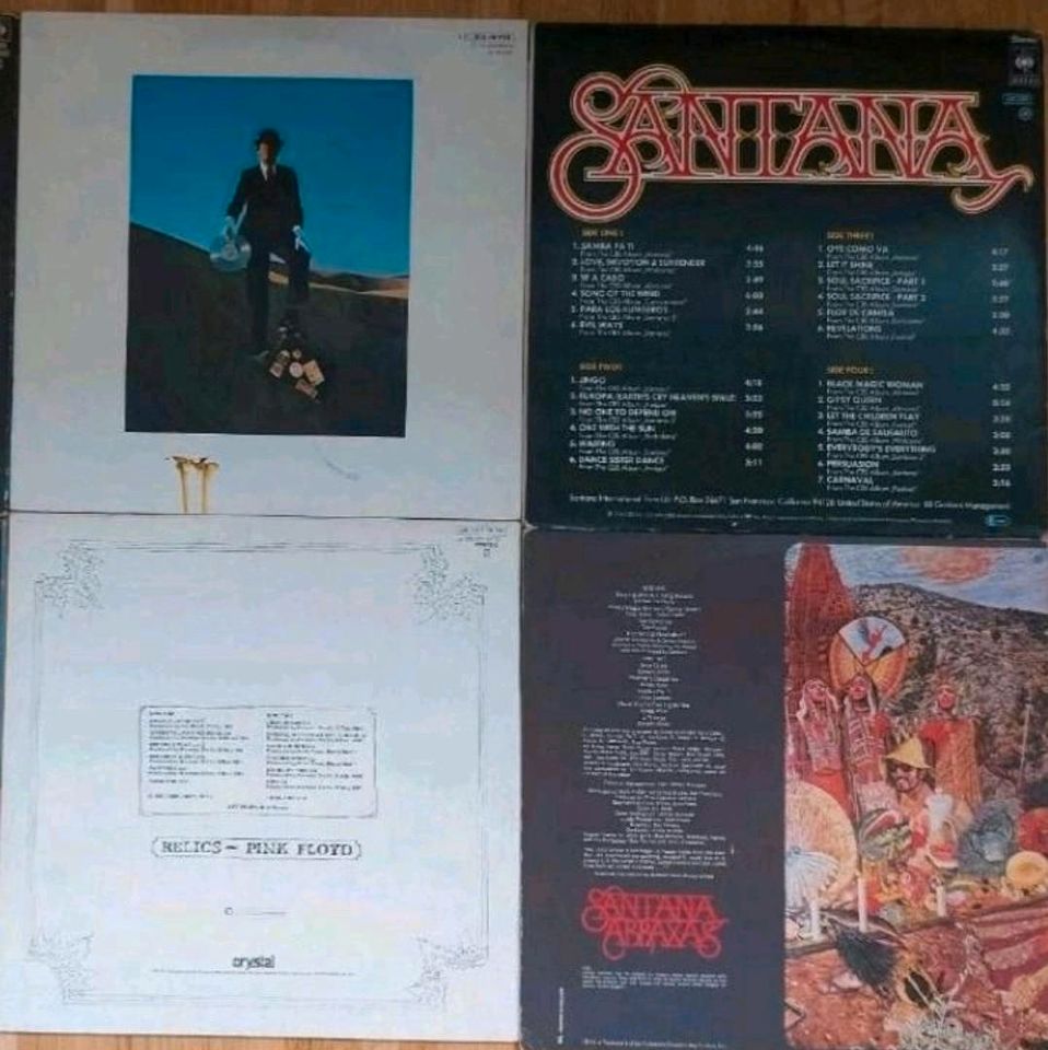 4 Vinyl LP's von Pink Floyd und Santana aus Sammlung abzugeben in Poing