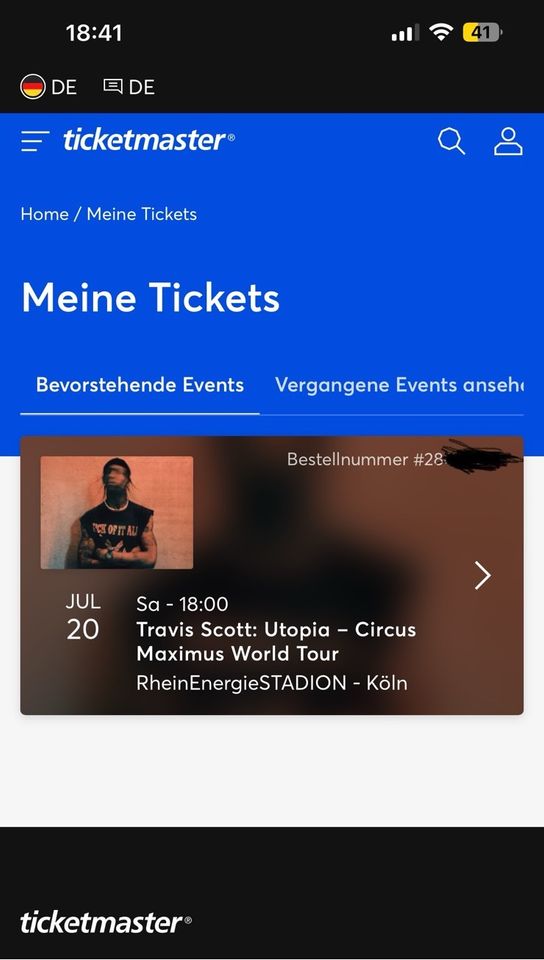 Travis Scott Sitzplatz (Köln) in Gladbeck