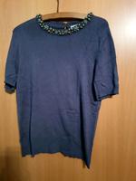 ZARA Damen Kurzarm Pullover Größe L Blaugrau mit Perlenkragen Hessen - Rabenau Vorschau