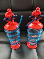 2x Spiderman Marvel Trinkbecher mit Strohhalm Becher blau rot Bayern - Mömbris Vorschau