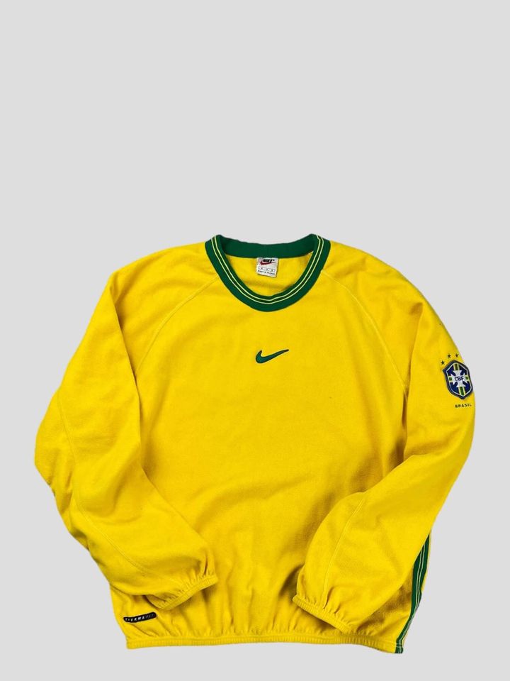 Brasilien Brasilia Pullover Sweatshirt Vintage Nike Retro gelb in Leverkusen