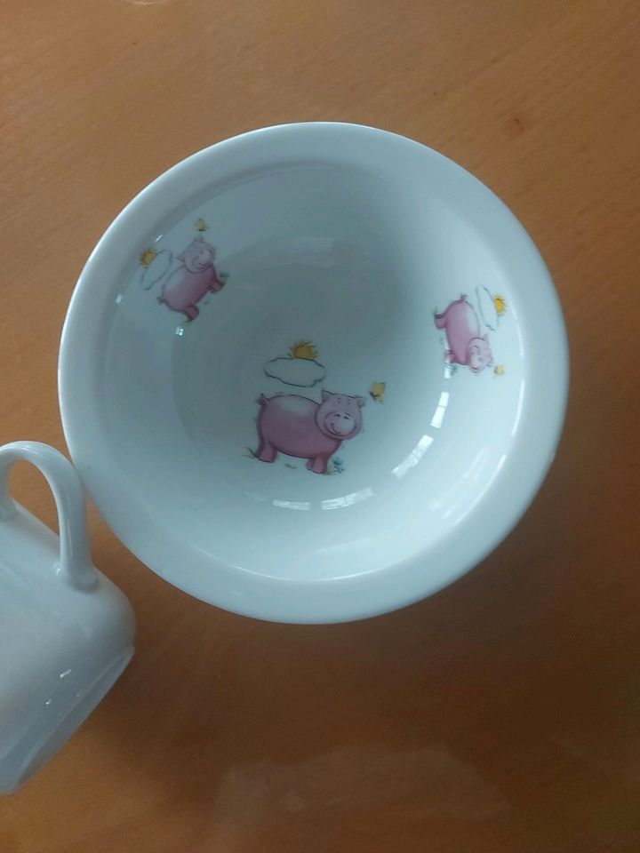 Kinder Porzellan Tasse und Müslischale Ackermann Porzellan in Röckingen