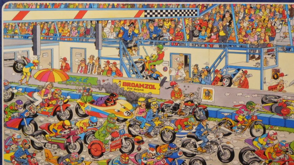 Comic Puzzle -Jan van Haasteren- Motorradrennen -neu!- 1000 Teile in Seevetal
