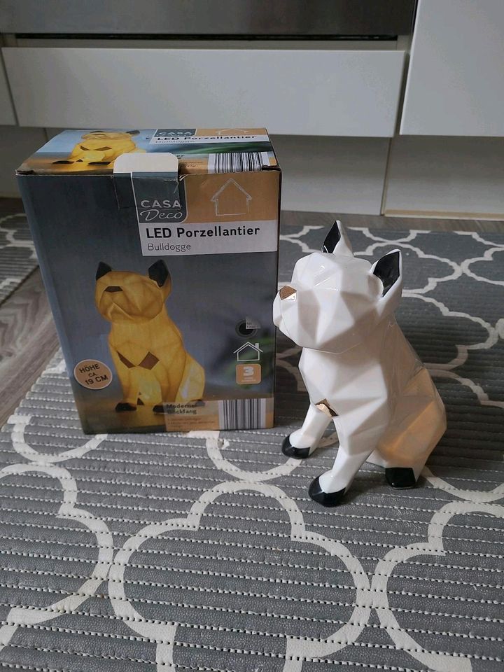 Lampe LED Bulldogge Porzellan in Frankfurt am Main