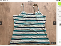 Spaghettiträger Top Madonna Größe L grün grau Streifen Glitzer 2€ Hessen - Pohlheim Vorschau