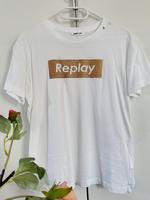Replay T-Shirt Oberteil Gr.M weiß gold Glitzer☀️neuwertig Bayern - Niederwerrn Vorschau