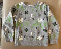 H&M Pullover Gr. 122 / 128 grau mit Tigern und Blitzen Nordrhein-Westfalen - Neuss Vorschau