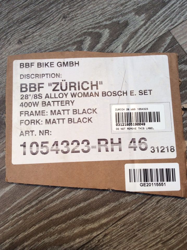 BBF ZÜRICH Damen E-Bike 28" 46cm Bosch Active+ 400Wh Akku  NEU in Munster