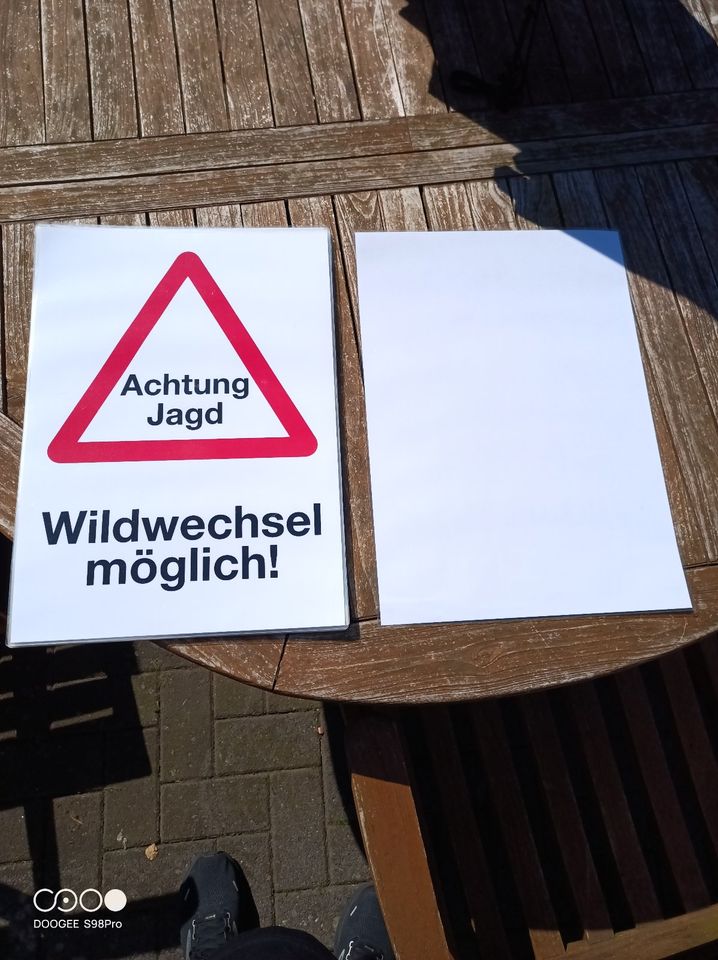 Jagdschild DIN 3  "Achtung Jagd"  Wildwechsel möglich! in Lippstadt