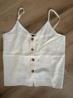 Topshop Top Leinen NEU M L 40 Creme geknöpft Spaghettiträger Nordrhein-Westfalen - Borken Vorschau