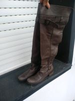 Overknee Stiefel graues Leder Gr.39 3Suisses Nordrhein-Westfalen - Nettetal Vorschau