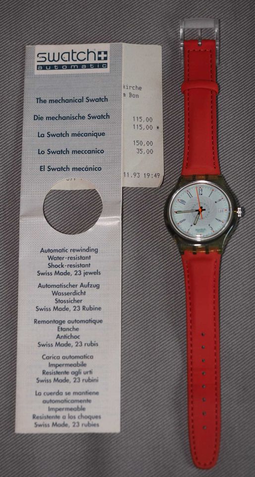 Swatch Automatik Uhr Brick-ETT 1993 in Burgthann 