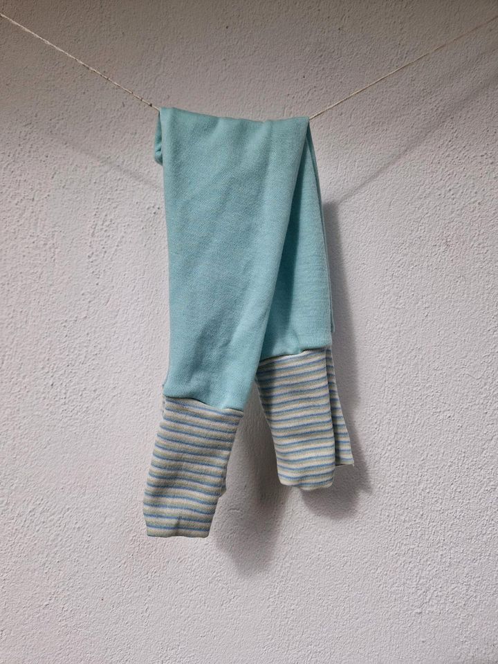 86 92 98 Woll Leggings Wollleggins eisblau mint Ringel in Dortmund