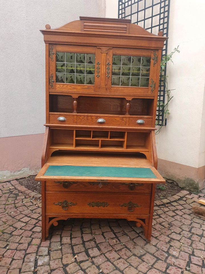 Sekretär Biedermeier Jugendstil Schrank Antiquitäten Schreibtisch in Zellingen