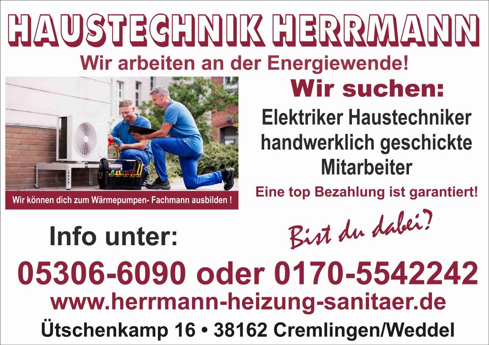 Bauhelfer/ Heizung-Sanitär/ Elektro MWD in Cremlingen