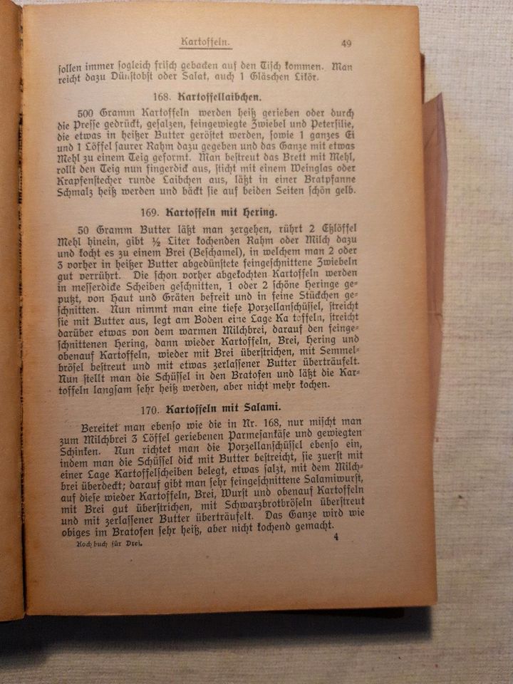 Kochbuch für drei Jubiläumsausgabe um 1930 in Berlin