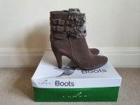 LUNAR elegante Heeled Buckle Faux Fur Trim Ankle Boots In Mink 38 Baden-Württemberg - Plochingen Vorschau